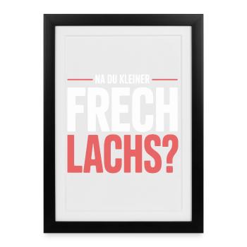Na Du Kleiner Frechlachs Gamer Lachs Meme Zocker - Gerahmtes Poster (27 × 37 cm) - Schwarz - Vorne