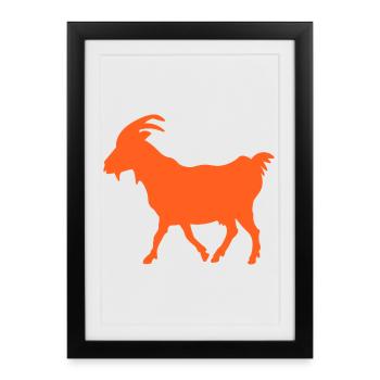 Ziege orange GOAT - Affiche encadrée (27 × 37 cm) - noir - Devant