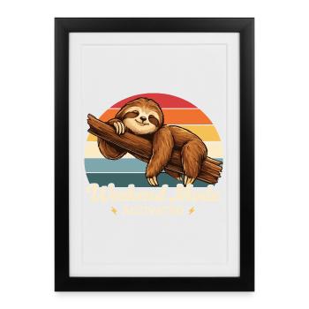 Weekend Mode Activated Sloth Shirt Funny - Framed poster (27 × 37 cm) - black - Front