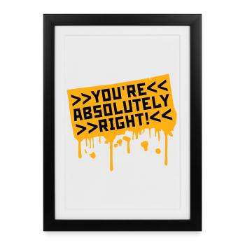 Tu as tout à fait raison, logo drôle d’IA sarcastique - Affiche encadrée (27 × 37 cm) - noir - Devant