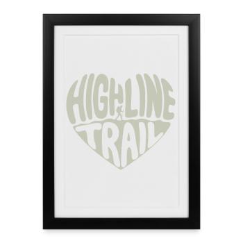 Highline trail heart - Framed poster (27 × 37 cm) - black - Front