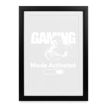 Mode Jeu Shirt Activé Cadeau Joueur Drôle - Affiche encadrée (27 × 37 cm) - noir - Devant