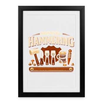 Accordage : Martelage | Outils en cuir - Affiche encadrée (27 × 37 cm) - noir - Devant