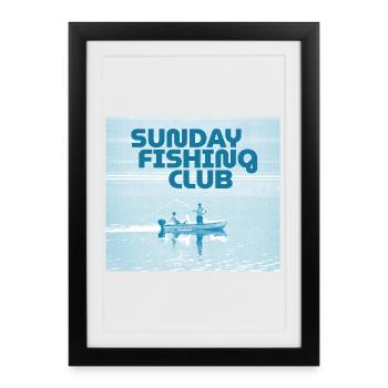 Club de pêche du dimanche - Affiche encadrée (27 × 37 cm) - noir - Devant