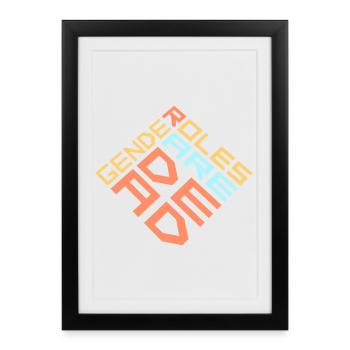 Les rôles de genre sont morts déclaration liberté - Affiche encadrée (27 × 37 cm) - noir - Devant