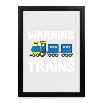 T-shirt spontané de discussion sur le train - Affiche encadrée (27 × 37 cm) - noir - Devant