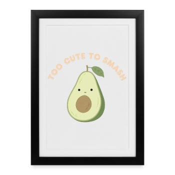 Avocat mignon à écraser - Affiche encadrée (27 × 37 cm) - noir - Devant