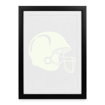 Casque de football américain - Affiche encadrée (27 × 37 cm) - noir - Devant