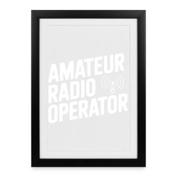 radioamateur opérateur - Affiche encadrée (27 × 37 cm) - noir - Devant