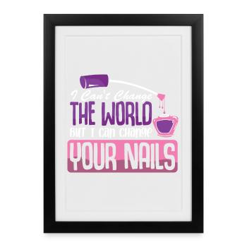 Nail Designer Nail Designer Cosmetics Nail Salon - Framed poster (27 × 37 cm) - black - Front