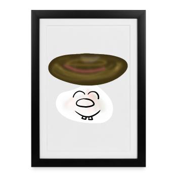 Funny Mushroom Mushrooms Kids - Framed poster (27 × 37 cm) - black - Front