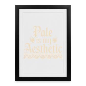 Typographie esthétique en dentelle pâle - Affiche encadrée (27 × 37 cm) - noir - Devant