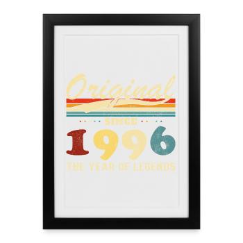 1996 Vintage Rétro Cadeau D'anniversaire - Affiche encadrée (27 × 37 cm) - noir - Devant