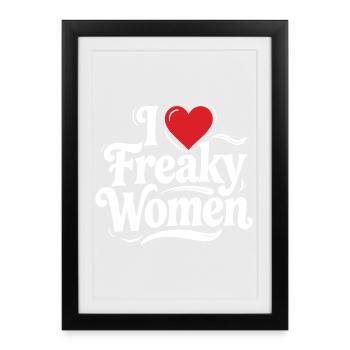 I Heart Freaky Women Tee - Framed poster (27 × 37 cm) - black - Front