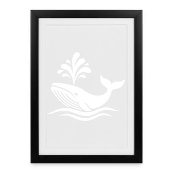 baleine - Affiche encadrée (27 × 37 cm) - noir - Devant