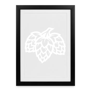 Hops Barley Malt Brewery - Framed poster (27 × 37 cm) - black - Front