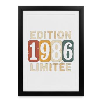 Edition 1986 Limitée Vintage - Affiche encadrée (27 × 37 cm) - noir - Devant