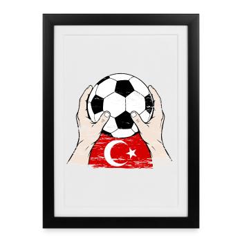 Football turc utilisé par la Turquie - Affiche encadrée (27 × 37 cm) - noir - Devant