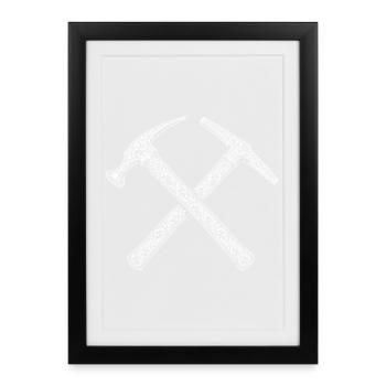 Roofer's hammer - Framed poster (27 × 37 cm) - black - Front