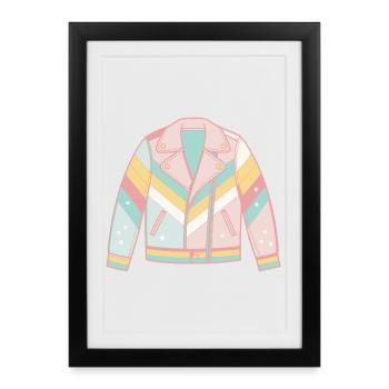 Veste arc pastel diagonale - Affiche encadrée (27 × 37 cm) - noir - Devant