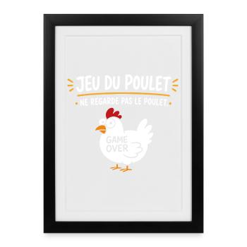 Jeu du Poulet Game Over - Affiche encadrée (27 × 37 cm) - noir - Devant