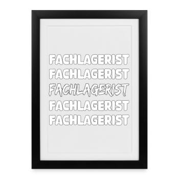 Profession : Magasinier - Affiche encadrée (27 × 37 cm) - noir - Devant