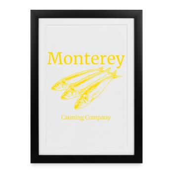Monterey Canning Co Sardines Retro - Framed poster (27 × 37 cm) - black - Front