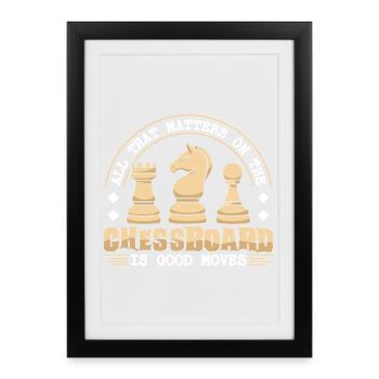 Chess Chess Player Chessboard - Framed poster (27 × 37 cm) - black - Front