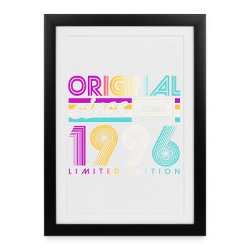 1996 Vintage Vintage Birthday Gift Retro - Framed poster (27 × 37 cm) - black - Front