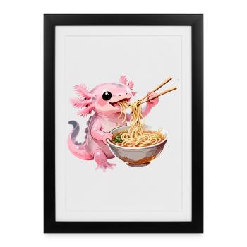 Ramen Axolotl - Framed poster (27 × 37 cm) - black - Front