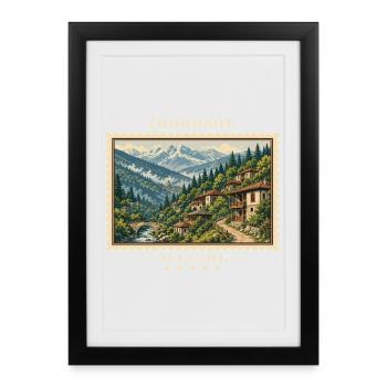 Armenia Dilijan Vintage Travel Brand - Framed poster (27 × 37 cm) - black - Front