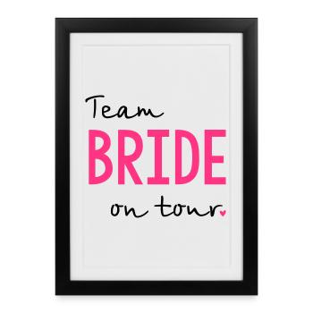 Team Bride on Tour Hen Party - Framed poster (27 × 37 cm) - black - Front