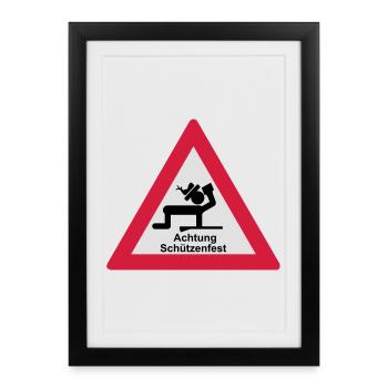 Attention tireurs - Affiche encadrée (27 × 37 cm) - noir - Devant