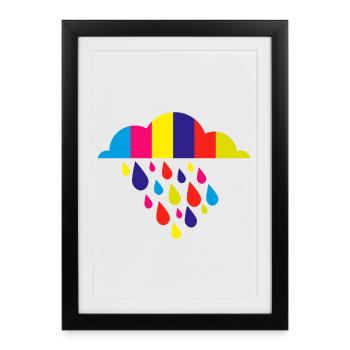 colorful autumn rain - Framed poster (27 × 37 cm) - black - Front