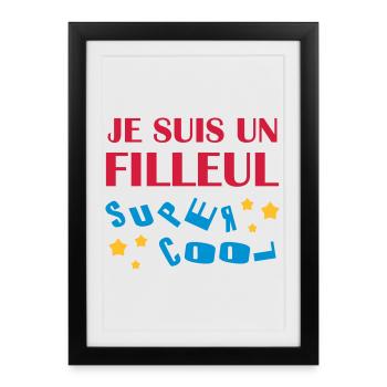 Parrain / Marraine / Filleule / Filleul / Baptême - Affiche encadrée (27 × 37 cm) - noir - Devant