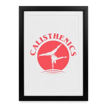 handbalance handstand sun calisthenics Logo Team - Framed poster (27 × 37 cm) - black - Front