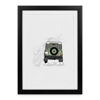 Defender Splash Rear - Affiche encadrée (27 × 37 cm) - noir - Devant