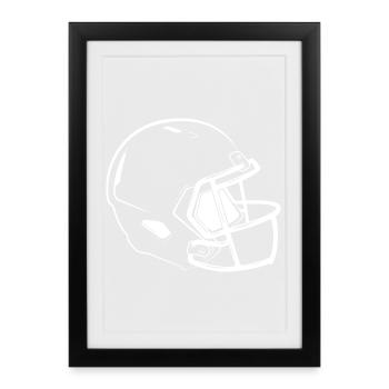 Casque de football américain Icône de l’équipe de fans - Affiche encadrée (27 × 37 cm) - noir - Devant
