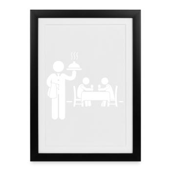Waitress Waiter - Framed poster (27 × 37 cm) - black - Front