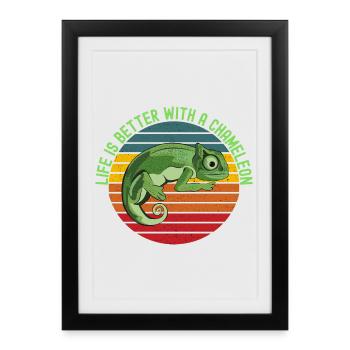 Life’s Better with a Chameleon - Framed poster (27 × 37 cm) - black - Front