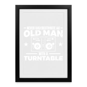Père DJ - Affiche encadrée (27 × 37 cm) - noir - Devant