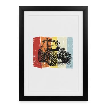 Tractor Deutz retro - Framed poster (27 × 37 cm) - black - Front
