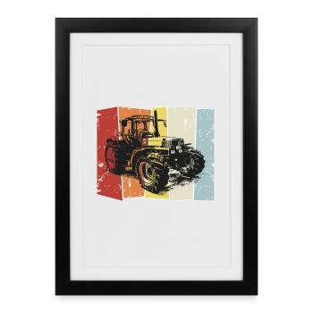 Tractor Deutz retro style - Framed poster (27 × 37 cm) - black - Front
