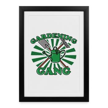 Gang de jardinage pour jardiniers avec des lotissements - Affiche encadrée (27 × 37 cm) - noir - Devant