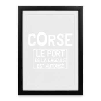 Corse, fierté Corse, j'aime la Corse - Affiche encadrée (27 × 37 cm) - noir - Devant