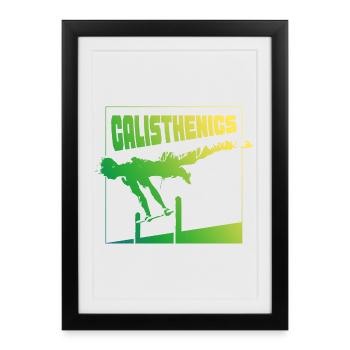 Calisthenics Gradient Pose Square Design - Framed poster (27 × 37 cm) - black - Front