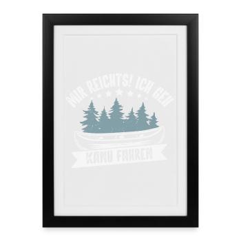 Kanu Kanufahrer Kanufahren - Gerahmtes Poster (27 × 37 cm) - Schwarz - Vorne