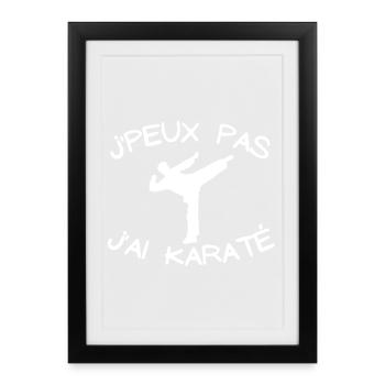 karaté, karaté sport, j'aime le karaté - Affiche encadrée (27 × 37 cm) - noir - Devant