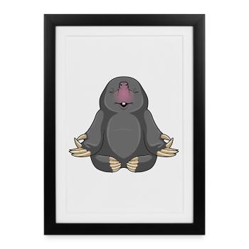 Mole Yoga Fitness Meditation - Framed poster (27 × 37 cm) - black - Front