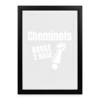 cheminot, train - Affiche encadrée (27 × 37 cm) - noir - Devant